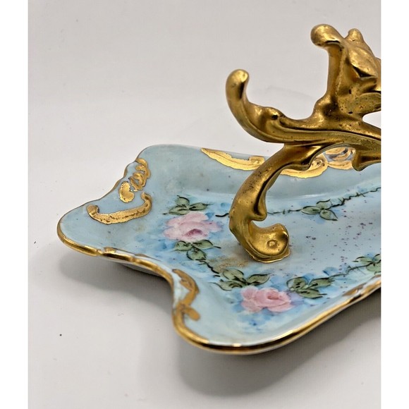 Vintage Floral Ring Holder Trinket Dish Used - Picture 3 of 14